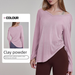 Cove-Up Long Sleeve Hip-Coveing Women's Ruched Dawsting T-Shirt Loose Casual Autumn Fitness Yoga Shirt_desvips.com