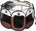 Dotala PET Portable Foldable Pet Dog Cat Playpen Crates Kennel/Premium 600D Oxford Cloth,Removable Zipper Top, Indoor And Outdoor Use (Brown)_desvips.com
