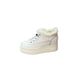 New Genuine Leather White Women, 8Cm Height Increasing Platform Shoes, Winter Fleece-Lined Thick-Soled Fur Shoes_desvips.com