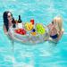 Glitter Transparent Inflatable Drink Holder & Snack Tray - Multi-Functional Pool Float For Parties (Durable PVC 360° Floating Design)_desvips.com