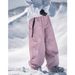 Simple, Large-size Snowboarding Pants For Men And Women, Couple Style, Loose Fit, Fleece-lined, Warm, Waterproof,_desvips.com