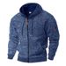 Cross-Border American Heavyweight Fleece-Lined Men's Retro Cationic Workwear Pocket Hooded Zipper Trendy Sports_desvips.com