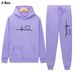 Men And Women Fleece Sweatshirt Autumn Winter Heart Pattern Hoodie Trendy Brand New Men's Set_desvips.com