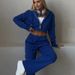 Women's Activewear Autumn New Women's Leisure Suit Solid Color Short Waist Hooded Cardigan Lace Up Sweatpants_desvips.com