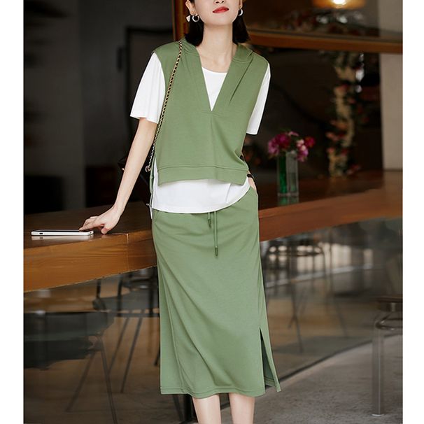 Fashionable Casual Women's Suit, New Summer 2026 Collection, Complete Set With A Youthful, Slimming, Sporty Three-piece_desvips.com