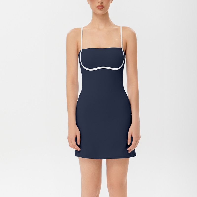 001 Cross-border Sexy Strap Yoga Tennis Lightweight Breathable Outdoor Golf Sports Anti-Exposure Dress_desvips.com