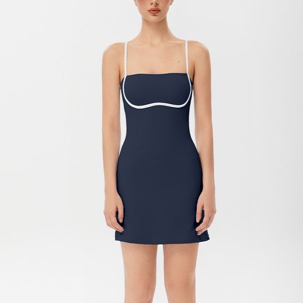 001 Cross-border Sexy Strap Yoga Tennis Lightweight Breathable Outdoor Golf Sports Anti-Exposure Dress_desvips.com