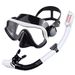 Diving goggles Breathing tube set for men and women new adult large frame silicone mirror swimming snorkeling mask diving glasses_desvips.com