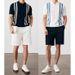 Contrast Color Short Sleeved Polo Shirt For Men In Summer, High End Slim Fit, Business Casual, Ice Silk Half Sleeved Knitted Lapel T Shirt_desvips.com