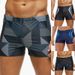 Men's Swim Trunks - Plaid Print & Quick-Dry Fabric (Elastic Waist UPF50+ Plus Size Beach & Hot Spring Wear Black/Blue/Red)_desvips.com