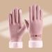 Winter Touchscreen Gloves For Women – Fleece-Lined Windproof Thermal Gloves With Cat Embroidery (Black/Pink/Gray/Khaki)_desvips.com