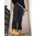 001 American Style Black Cargo For Men, Autumn Winter, Small Size, Fleece-Lined, Thickened, Waterproof, Windproof, Outdoor_desvips.com