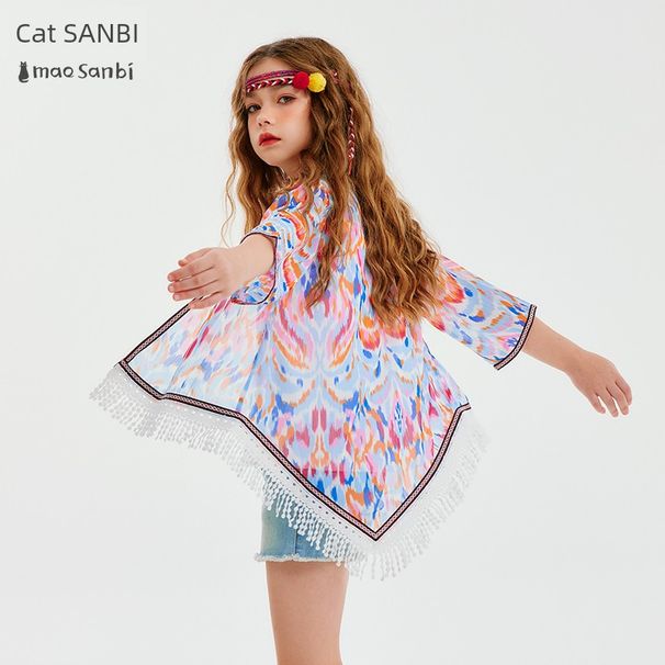 Yunnan Grassland Ethnic Style Holiday Girls' Sun Protection Clothing Thin Jacket For Summer Seaside Outdoor Shawl_desvips.com