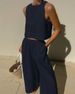 Daily Street Women's Simple Style Solid Color Polyester Pants Sets Pants Sets_desvips.com