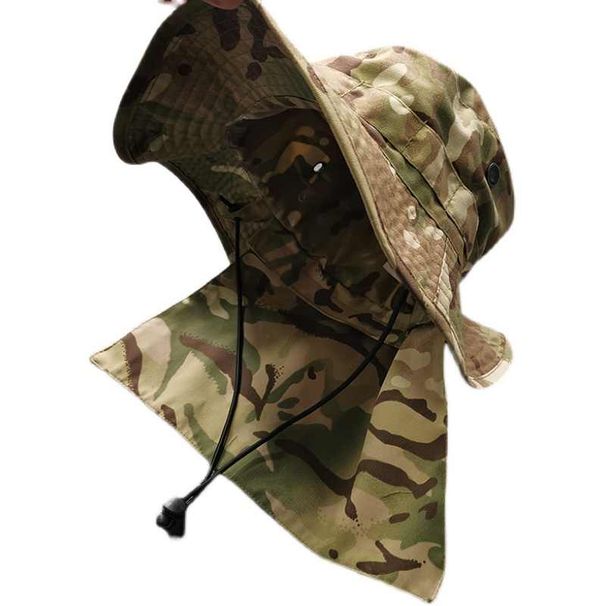 Camouflage Tactical Boonie Sunshade Fishing Cap Men Women Summer Outdoor Riding Sports Camping Hiking Hat Adjustable_desvips.com