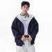 Men's Streetwear Heavyweight Hoodie | Oversized American Style Zip-Up With Contrast Stitching & Air-Layer Design_desvips.com