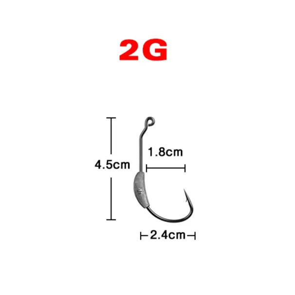 5Pcs Jig Crank Head Barbed Hook 2g 3g 5g 7g Soft Lure Worm Offset Fishhook Spring Lock Pin Pesca For Texas Rigs Fishing Tackle_desvips.com