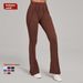 European And American Style Wide-Leg Tight-Fitting Brushed Fabric Hip-Lifting Yoga Dance High-Waist Slightly Flared_desvips.com