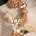 Silver Fashion 2025 Summer Metal Buckle Decor Open Toe New Slip-On High Heel Sandals For Women_desvips.com