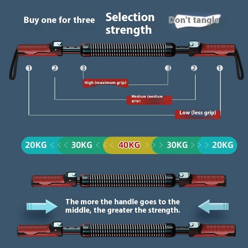 Adjustable Strengthener For Men, Home Use Muscle Training Device, 30kg, 40kg, 50kg Press Grip Arm Strength Bar_desvips.com