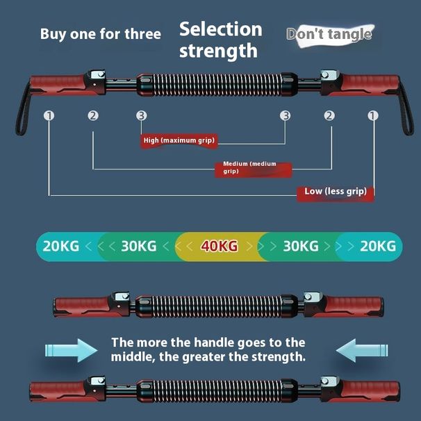 Adjustable Strengthener For Men, Home Use Muscle Training Device, 30kg, 40kg, 50kg Press Grip Arm Strength Bar_desvips.com