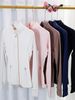Stand Collar Gold Zipper High Elasticity Outdoor Running Long Sleeve Yoga Jacket Sports Coat For Women_desvips.com
