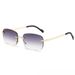 New Outdoor Sports Frameless Oval Cut-edge Glasses, European And American Fashionable Style Ocean Lens Hot Slim Face Sunglasses For Men And Women_desvips.com