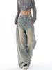 RenMou Light Blue Spring/summer New Denim Pants, Women's American Loose Design, Slimming And Floor Hugging Wide Leg Pants Exclusive Supply_desvips.com