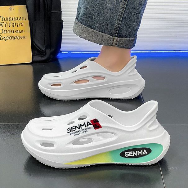 Men's Summer Hollow Versatile Clogs With A Comfortable Sole, Suitable Driving, Casual Beach Sandals For Men_desvips.com