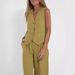 Women's Clothing new fashion vest trousers collage stitching cotton and linen casual suit_desvips.com