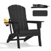 Nevilywood Adirondack Chair, HDPE Folding Outdoor Chair In Black_desvips.com