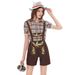 Women's Clothing German Munich Oktoberfest clothing plaid overalls suit Bavaria Ding Dong clothing bottoming shirt_desvips.com