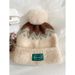 Style Fair Isle Retro Pattern Pom Knitted Hat For Women Winter Ins Warm Christmas Cute Yarn Head Wrap_desvips.com