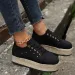 Womens Fashionable Canvas Casual Shoes For Spring And Summer Round Shoelaces Breathable Leopard Print Sneakers Large_desvips.com