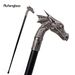 Silver Dragon Head Fashion Stick Cane Crosier 93cm Decorative Cane For Halloween For Cosplay And Parties, For Cosplay & Party_desvips.com