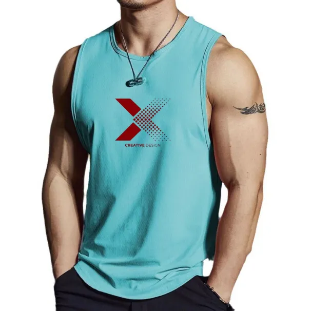 Men's Quick-Dry Sports Vest Summer New Creative Street Print Sleeveless T-Shirt Breathable Basketball Training Wear_desvips.com