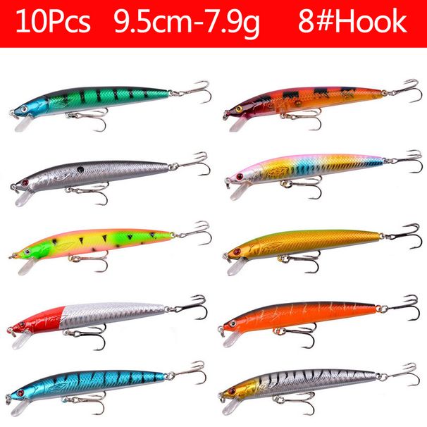 Mixed Kits Crankbait Minnow Popper Lure Bass Baits Wobbler Set Lifelike Fake Fishing Bait Tackle_desvips.com