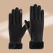 Women’s Winter Touchscreen Gloves – Fleece-Lined Windproof & Warm For Cycling, Driving & Outdoor (Black/Pink/Grey/Khaki, Embroidered Design)_desvips.com