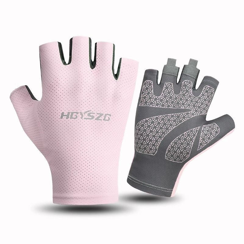 Cycling Gloves Summer Five-Finger Sports Men Women Ice Silk Sun Protection Outdoor Riding Fitness Non-Slip Breathable_desvips.com