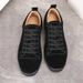 Suede Fashion Designer Men's Casual Breathable Solid Color Low Top Sneakers Black All-match Flat Shoes_desvips.com