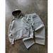 American Street Style Personality CD Pattern Printed Pocket Design Sweatshirt And Sweatpants Wholesale Set Hoodie Y2k_desvips.com