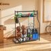 Organizador De Equipos Deportivos Con Cesta Ganchos Extraibles Y Bandas Elásticas Para Balones De Baloncesto Y Fútbol_desvips.com
