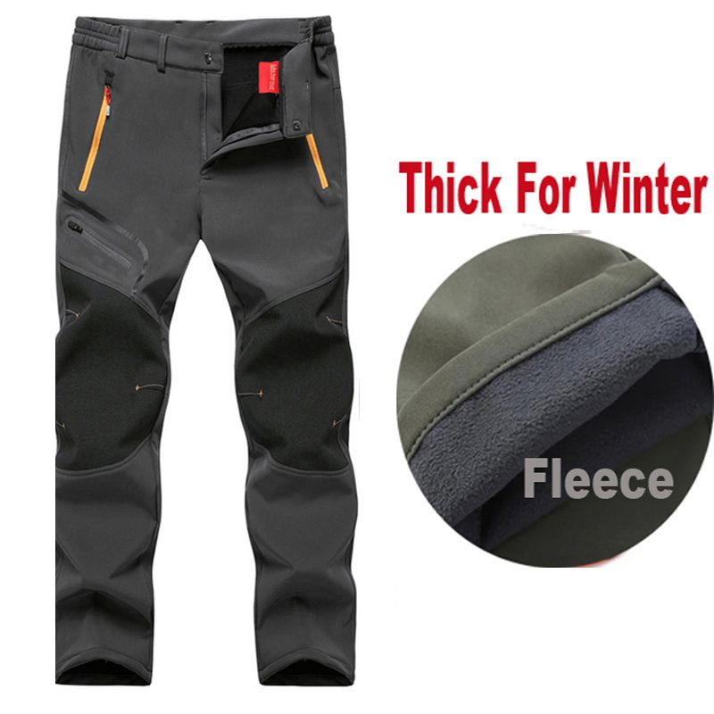 Men's Oversized Winter Softshell Winter Outdoor Pants Trekking Fishing Camping Climbing Hiking Skiing Warm Travel Trousers S-4XL_desvips.com
