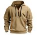 Autumn Winter Hoodie Zipper Multi-Pocket Pullover Men's Sports Casual Jacket European Size_desvips.com