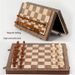 Large Solid Wood Double Queen Magnetic Chess Checkers Set Foldable Chessboard Adult Children Educational Toy_desvips.com