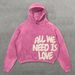 Outerwear Youth Trendy Letter Casual Loose Daily Korean Style Sweatshirt Dopamine New Stylish_desvips.com