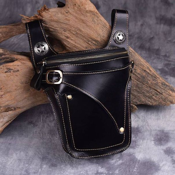 German Precision Men's Retro Harley Rider Waist Motorcycle Bag, Artistic And Casual Phone Bag_desvips.com