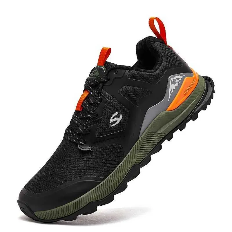 HOBIBEAR Unisex Hiking Lace-Up Walking Shoes Outdoor Travel Artificial Leather Sneakers Z251223_desvips.com