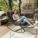 IDEALHOUSE Outdoor Rocking Chair With Metal Frame, Adjustable Papasan Rocker, Waterproof Comfy Cushion, 450lbs Capacity, For Patio, Porch, Garden, Liv_desvips.com