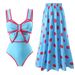 New Bow One-piece Two-piece Suit Cover Belly Slimming Fashion Swimsuit_desvips.com